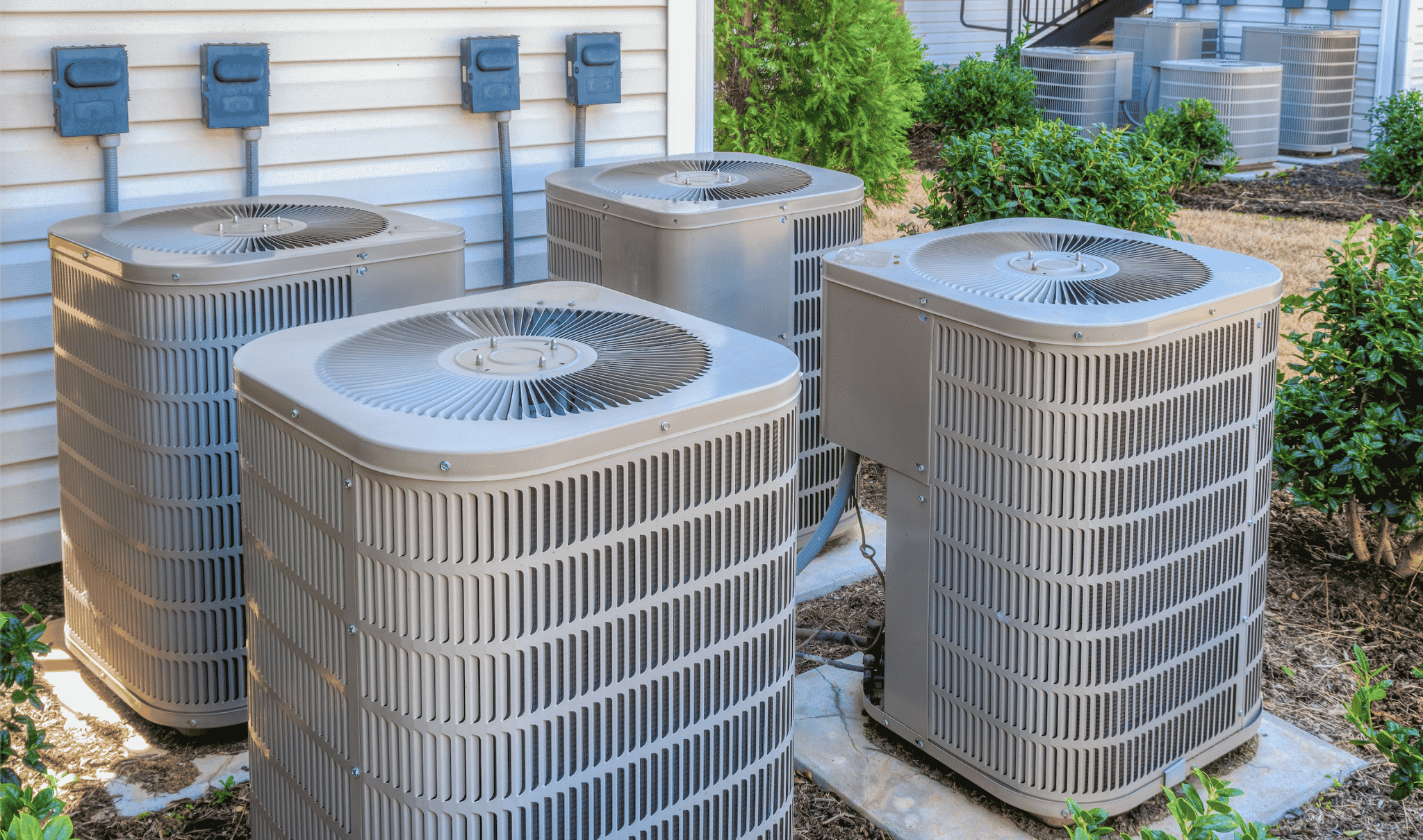 HVAC units next to a home