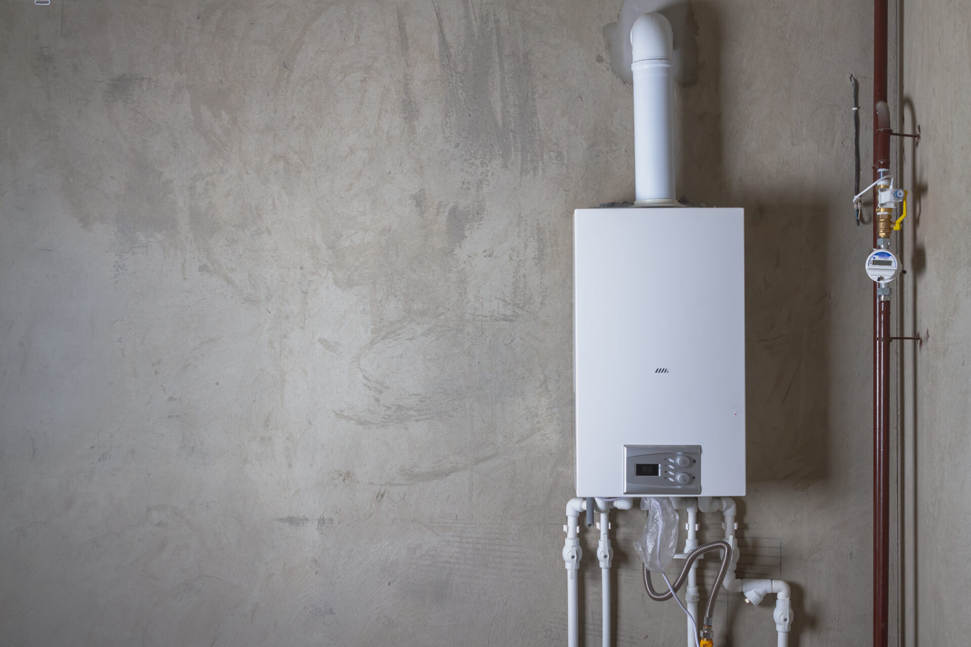 Replacement boiler installed in a house.