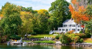 House in Maine next to a lake
