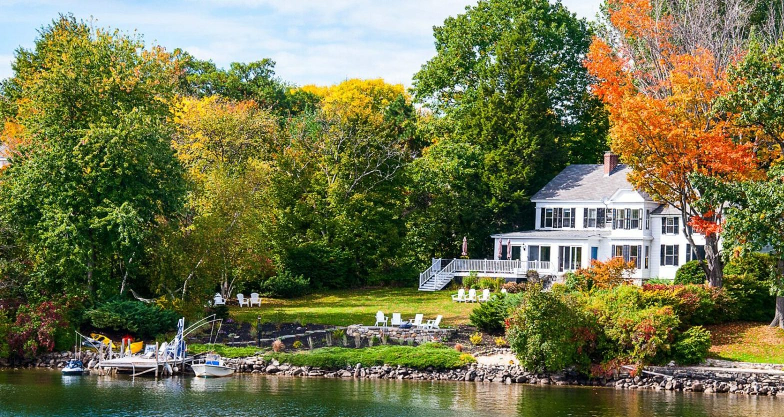 House in Maine next to a lake