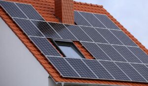 Solar panels on a roof