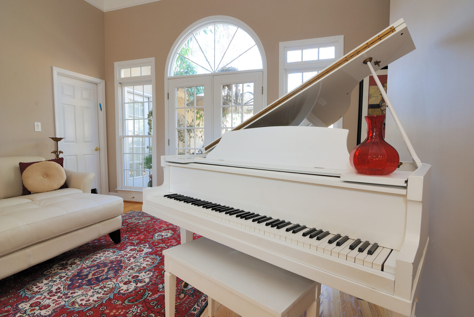 grand piano in a home