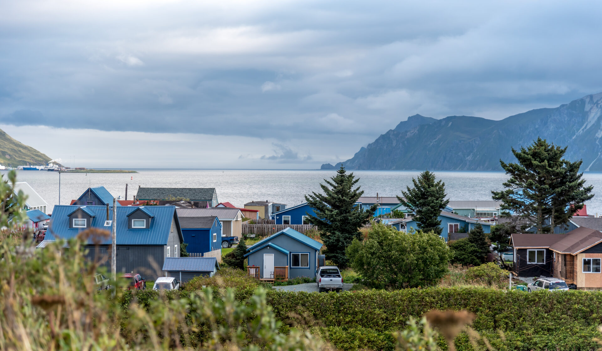 overlooking a neighborhood view in Dutch Harbor, Alaska