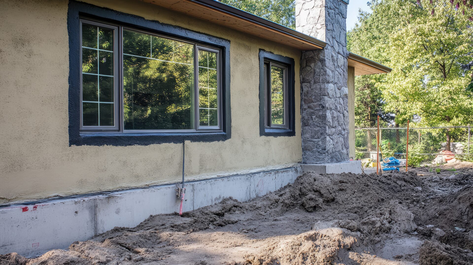 image of a home's foundation undergoing repair