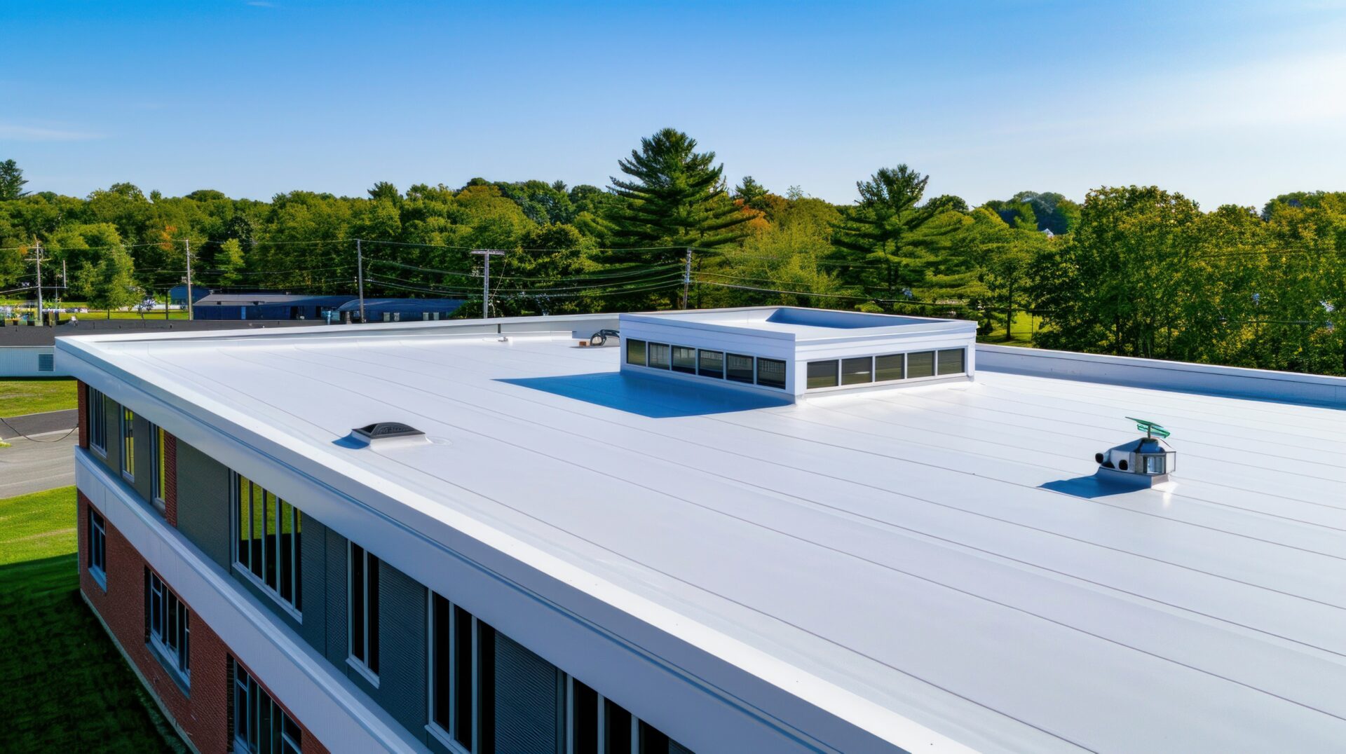 Flat roof on a house.