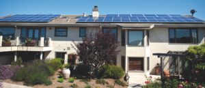 Solar panels ontop of a house