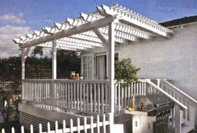 Extended living space featuring a pergola roof