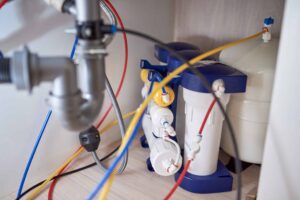 Reverse osmosis system. water filter closeup