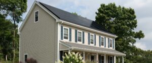 suburban houes in iowa with solar power