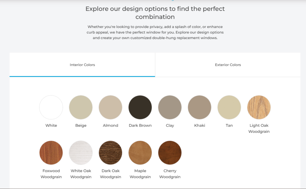 A screenshot of the Window World shopping portal.