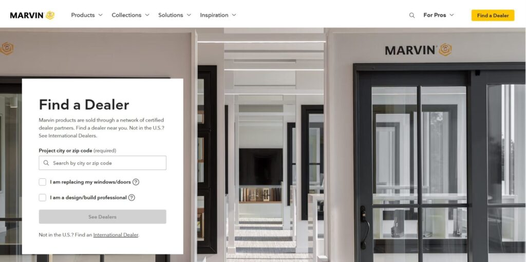 Screenshot of Marvin Windows website