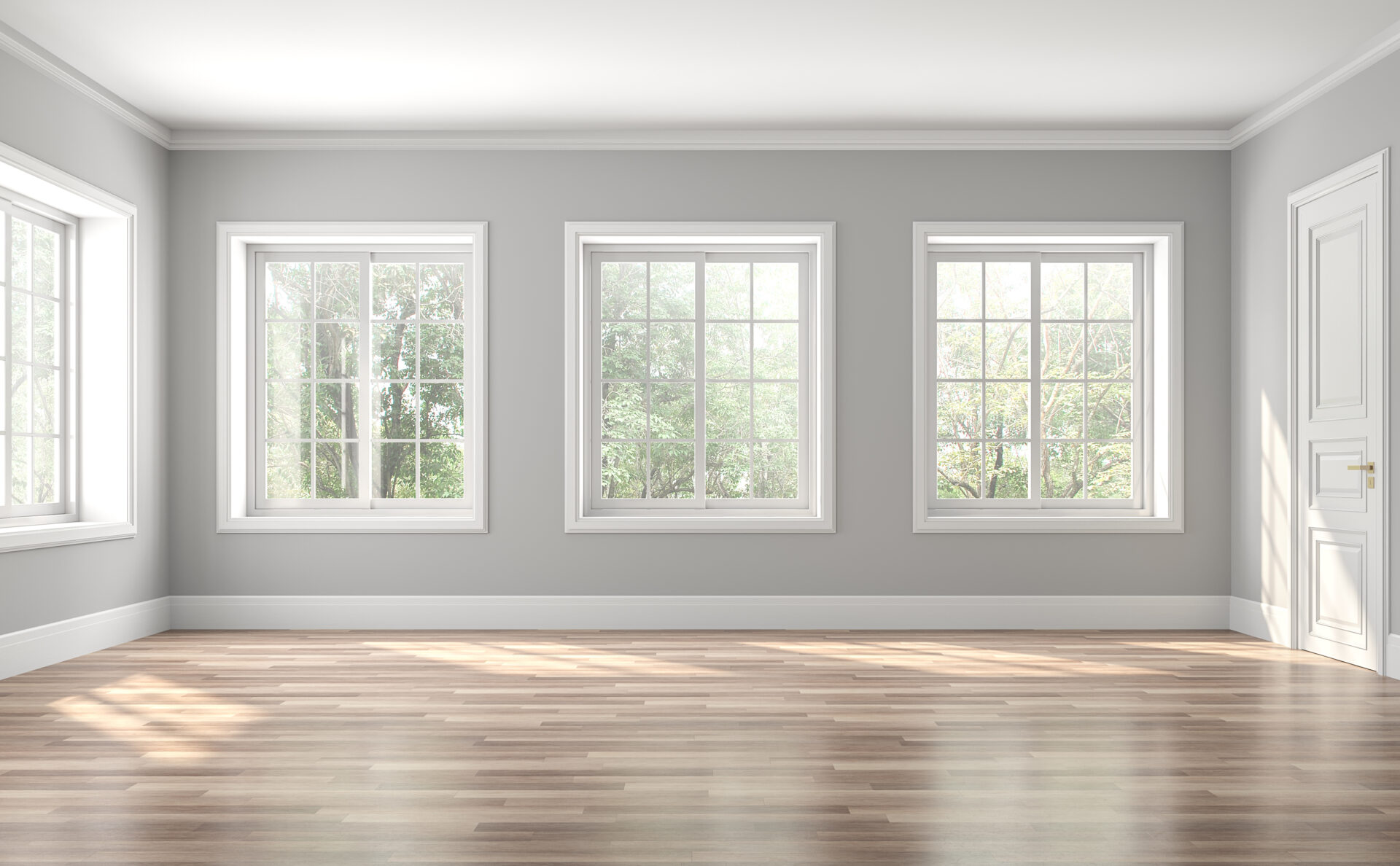 newly installed windows in an empty room