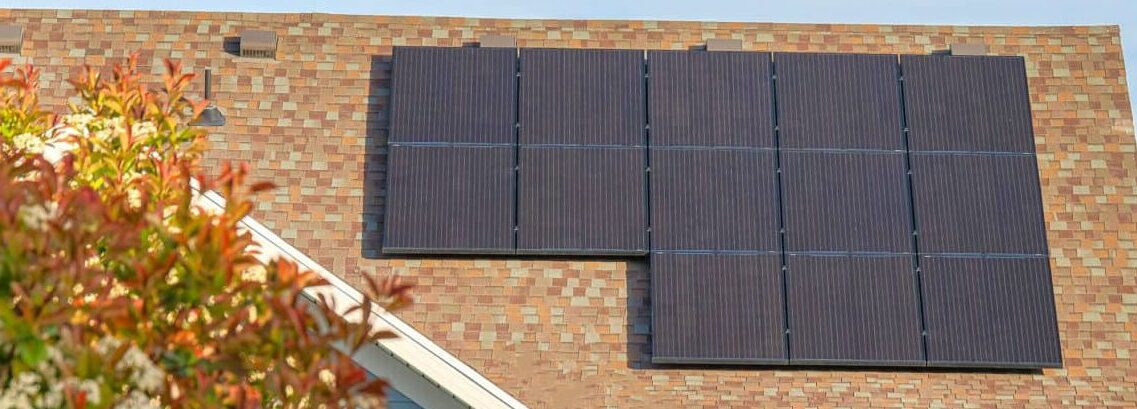 solar panels on the roof of a residential home