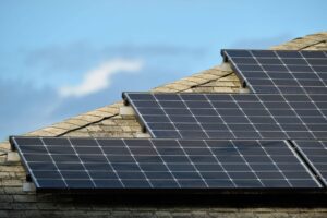 solar panels on roof of american home