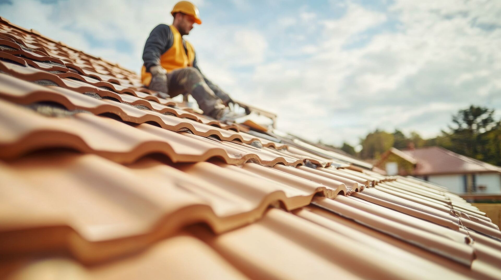 worker installing a new roof