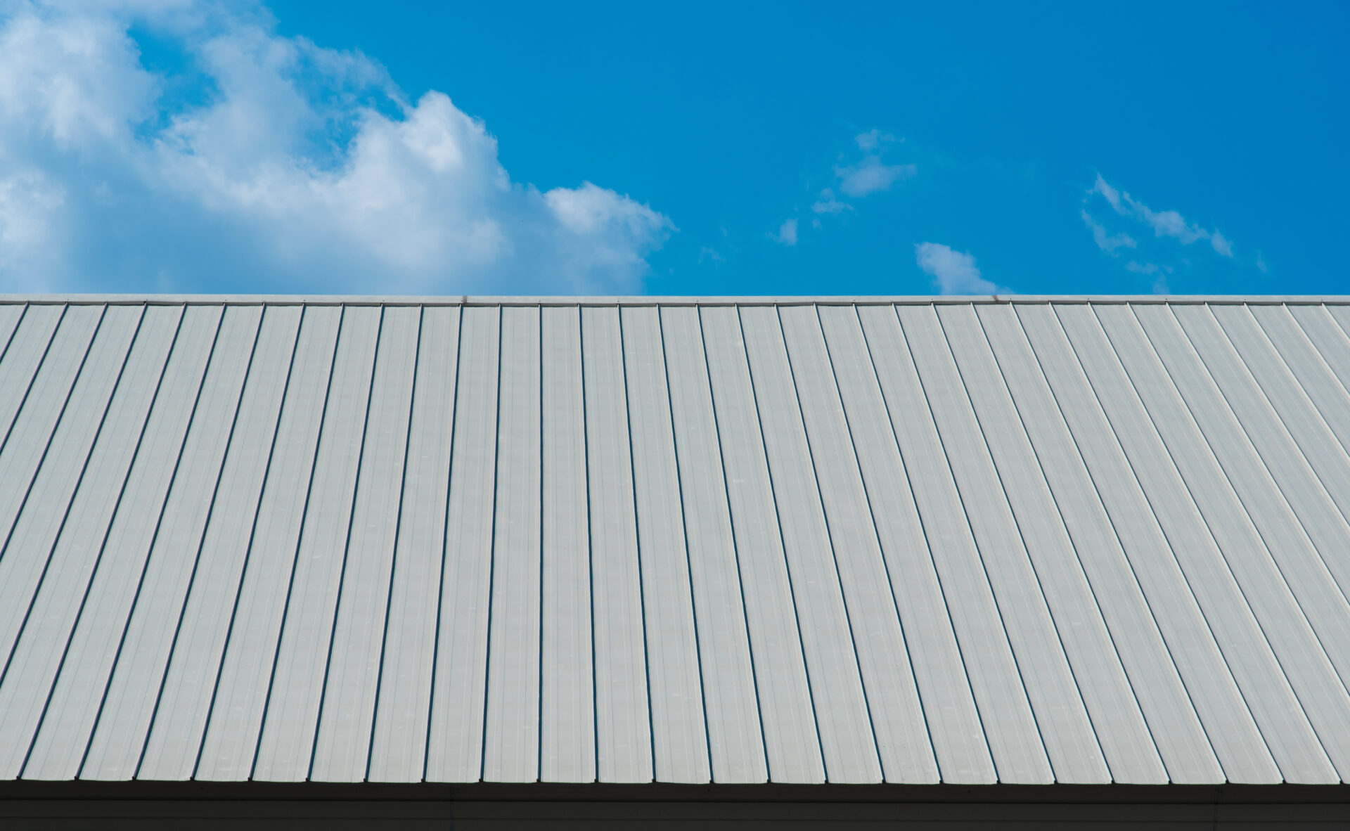 Close-up on metal roofing.