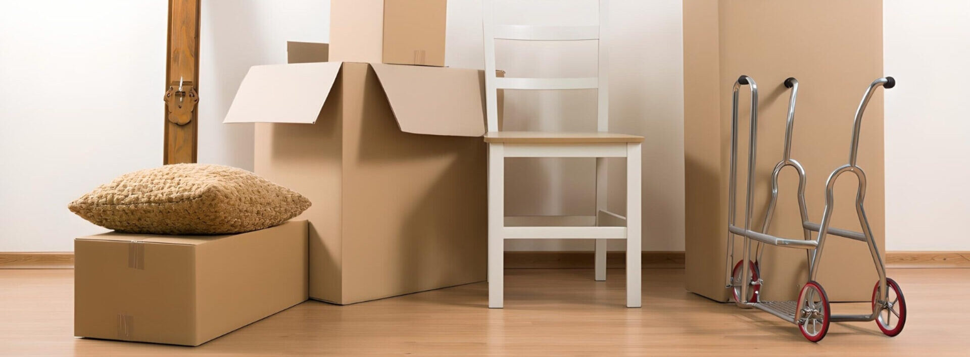 Eco-friendly moving supplies sitting in a room