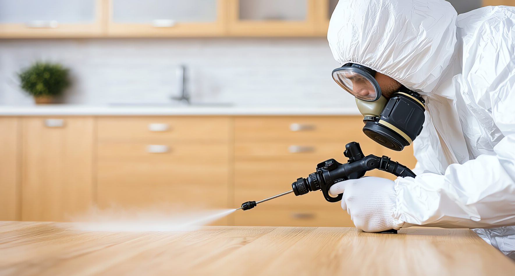 professional doing best control in the kitchen