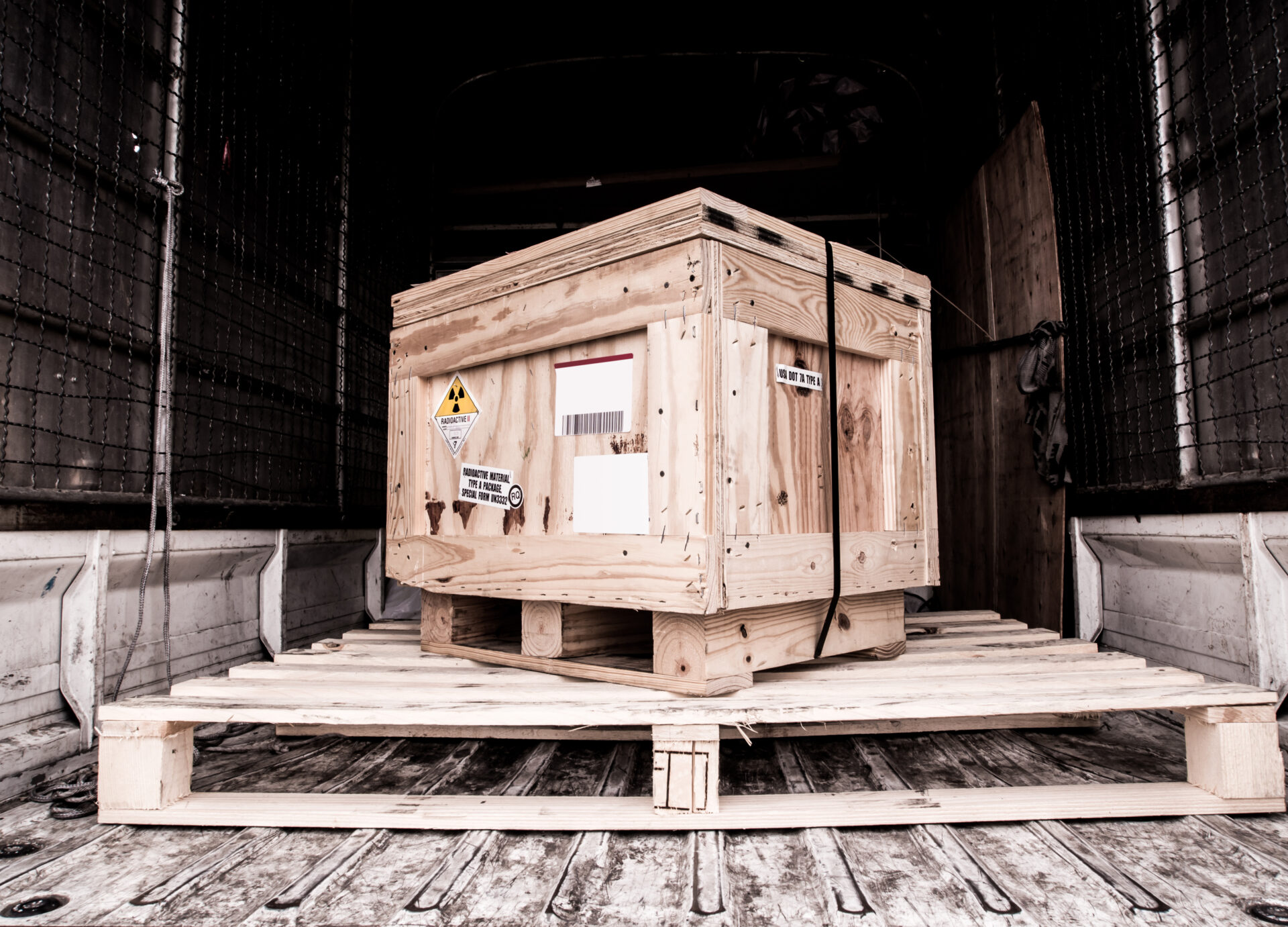 big crate loaded into a truck