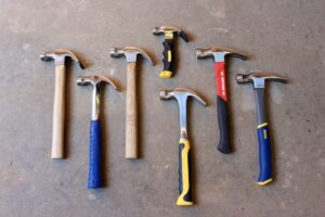Image of hammers on a brown background