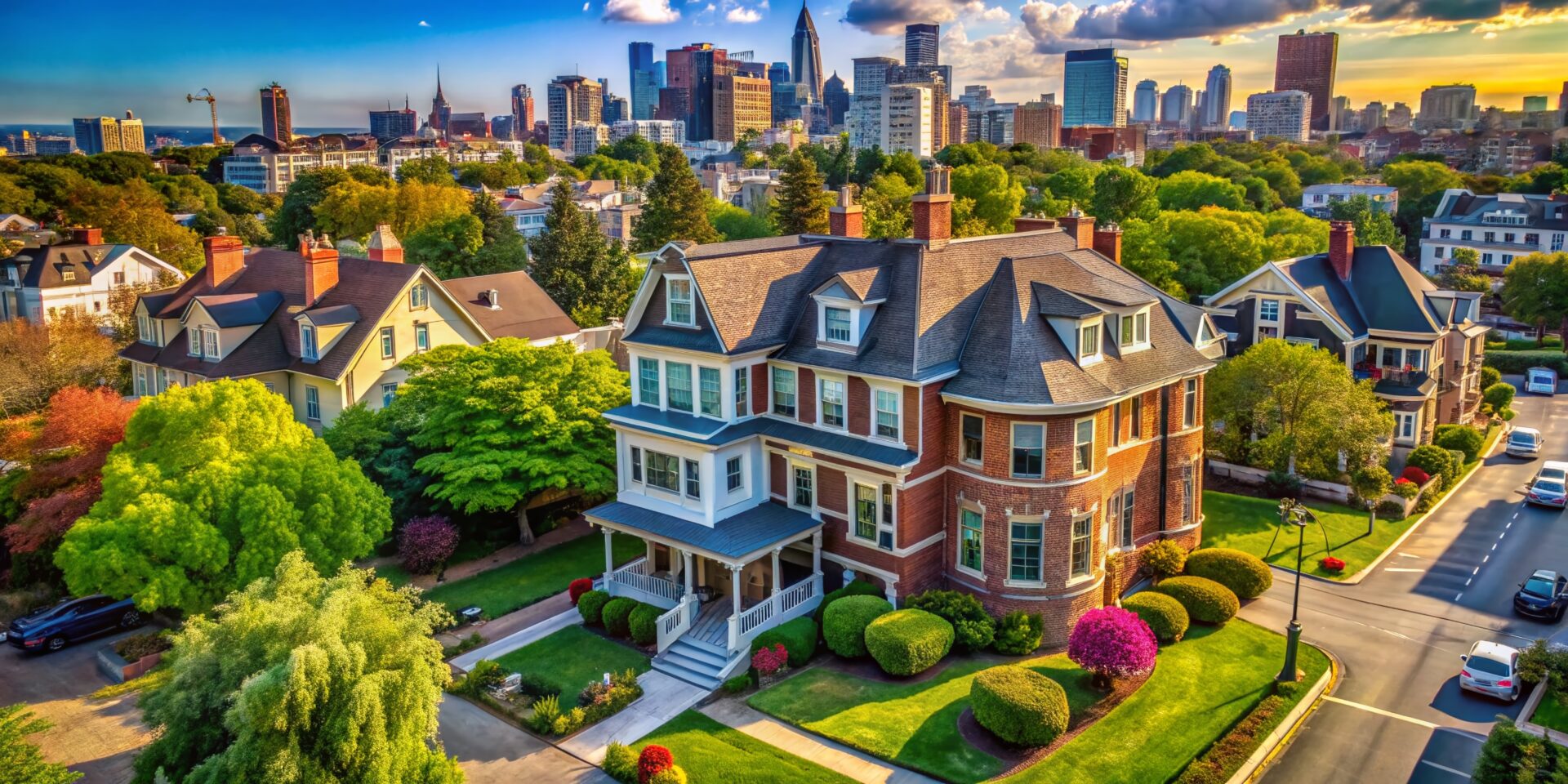 Aerial view of homes in Boston, MA.