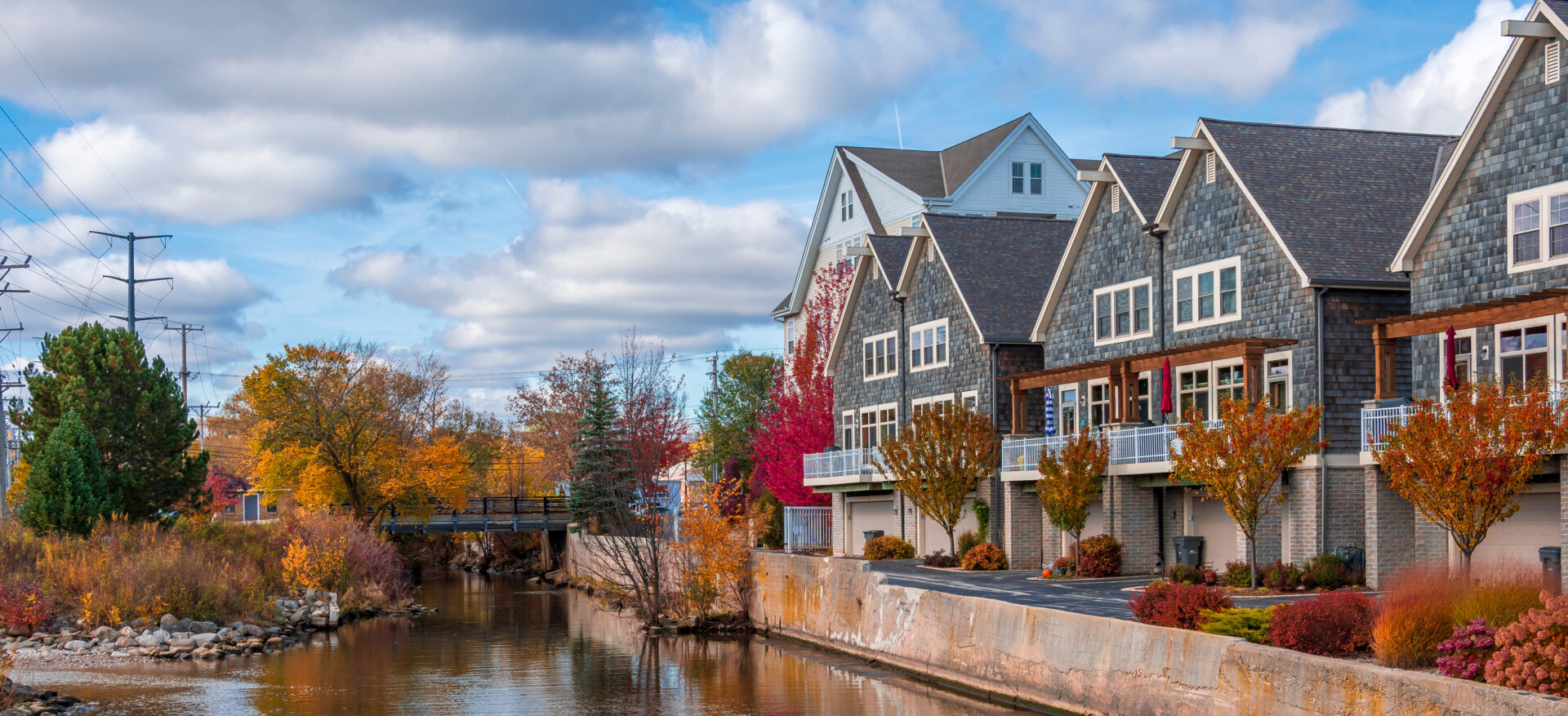Port Washington Town view in Wisconsin of USA.