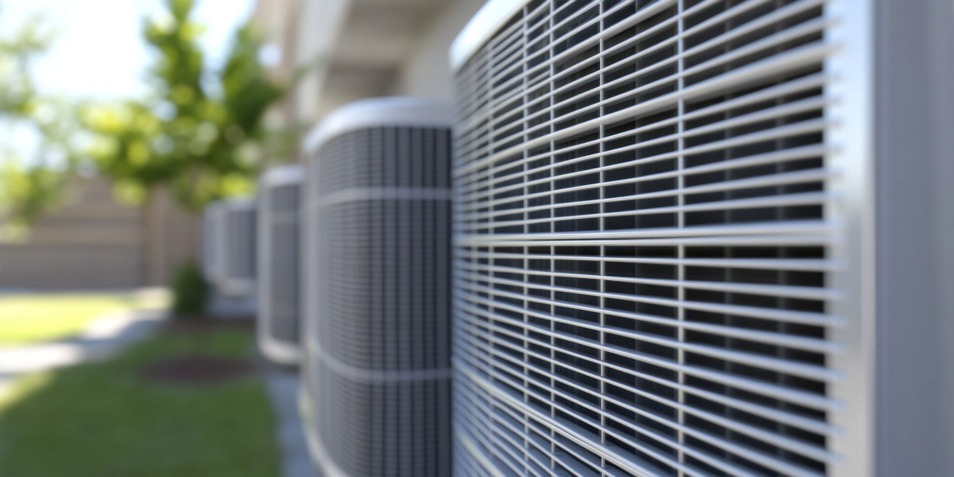 Outdoor HVAC units designed for air conditioning.