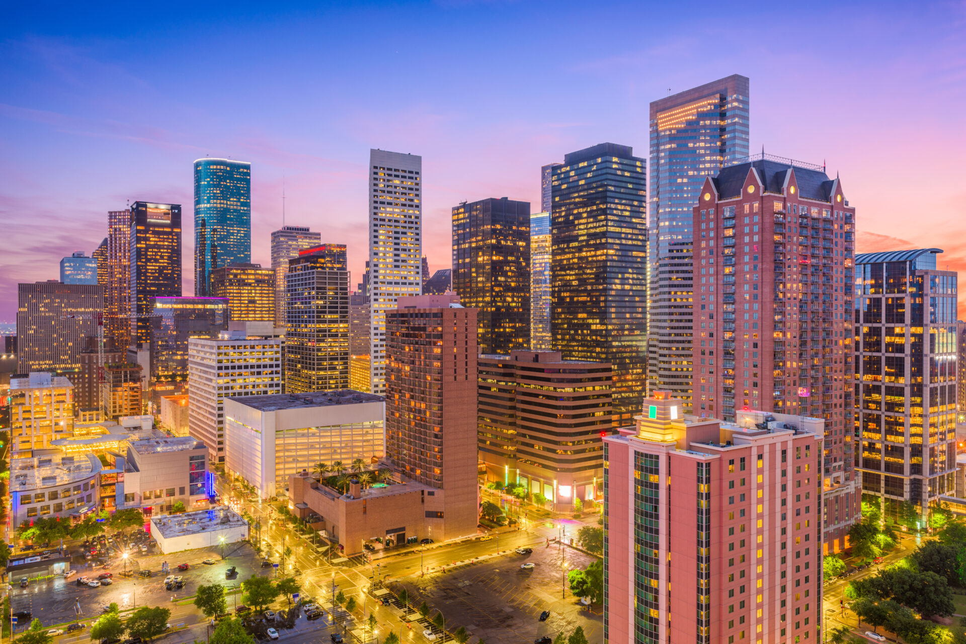 Houston, Texas, USA downtown city skyline.