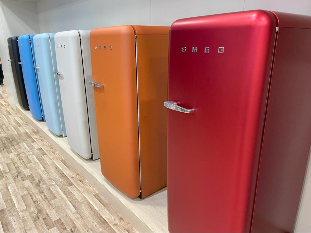 Kitchen appliances and accessories at the 2025 International Builders Show brought a splash of color and mid-20th century style.