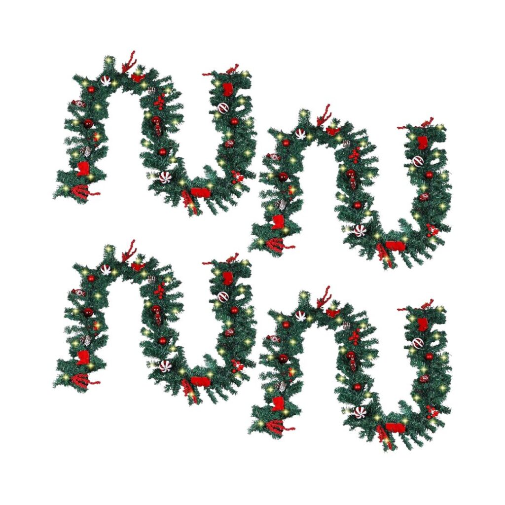9-Foot Pre-Lit Christmas Garlands