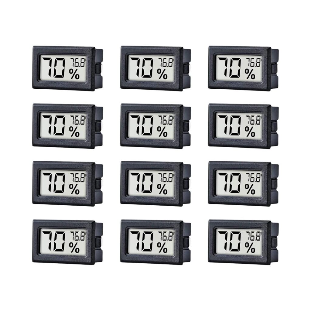 12-Pack Digital Hygrometers